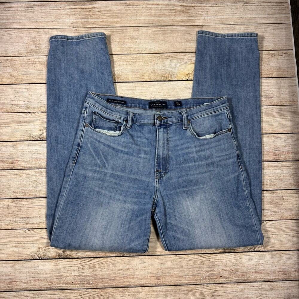 Lucky Brand 329 Classic Straight Fit Denim Blue Jeans Mens Size 36